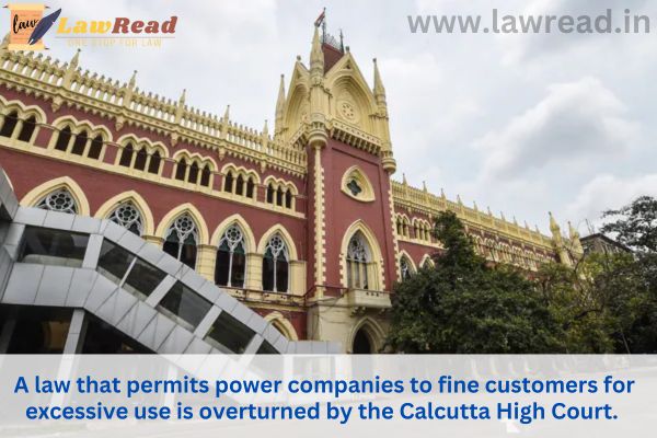 A law that permits power companies to fine customers for excessive use is overturned by the Calcutta High Court.
