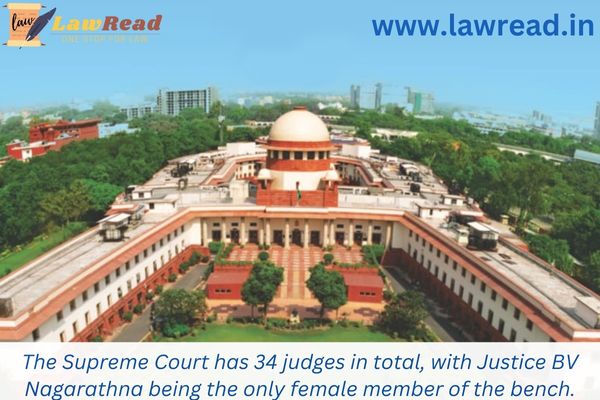 The Supreme Court has 34 judges in total, with Justice BV Nagarathna being the only female member of the bench.