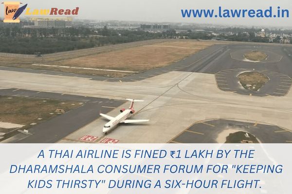 A Thai airline is fined ₹1 lakh by the Dharamshala consumer forum for "keeping kids thirsty" during a six-hour flight.