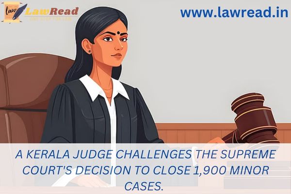A Kerala judge challenges the Supreme Court's decision to close 1,900 minor cases.