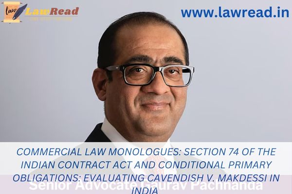 Commercial Law Monologues: Section 74 of the Indian Contract Act and Conditional Primary Obligations: Evaluating Cavendish v. Makdessi in India