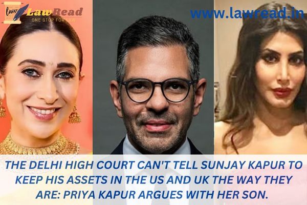 The Delhi High Court can't tell Sunjay Kapur to keep his assets in the US and UK the way they are: Priya Kapur argues with her son.