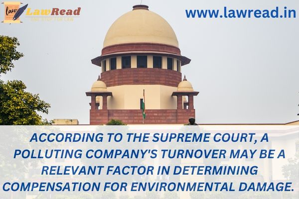 According to the Supreme Court, a polluting company's turnover may be a relevant factor in determining compensation for environmental damage.