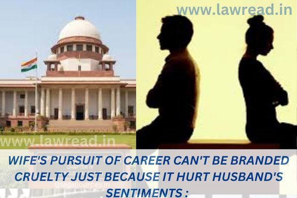 Wife's Pursuit Of Career Can't Be Branded Cruelty Just Because It Hurt Husband's Sentiments :